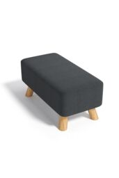 Living and Home 57cm W Dark Grey Rectangular Tofu-shaped Footstool - thumbnail 3