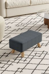 Living and Home 57cm W Dark Grey Rectangular Tofu-shaped Footstool