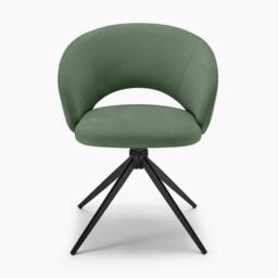 FurnitureboxUK 2x Anika Fabric Swivel Dining Chairs in Green - thumbnail 8