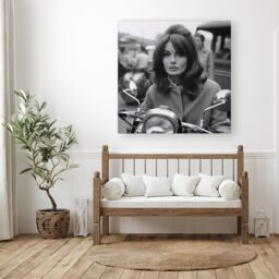 "Warren Reed - Designer 1960 Out On The Bike Canvas in Black - Size: W30"" x H30""" - thumbnail 1