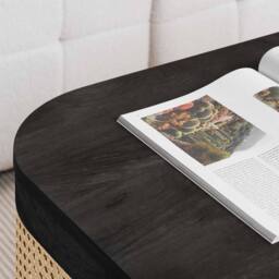 Birlea Rattan Coffee Table with Storage Curved Sark in Black - Size: 1 Pack - thumbnail 5