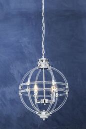 Orsina Pendant Light In Clear Acrylic & Chrome Finish, Globe-Shaped Traditional Chandelier With Round Cut Crystals in Silver - thumbnail 2