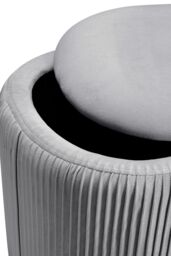 Living and Home Maliyah Velvet Oval Storage Footstool in Grey - thumbnail 4