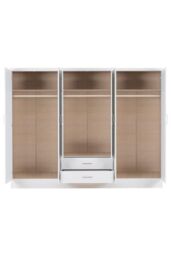 Seconique Nevada 6 Door 2 Drawer Mirrored Wardrobe in White - thumbnail 3