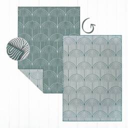 THE RUGS Flatweave Indoor Outdoor Reversible Rug Pangli Durable Polypropylene in Green - Size: 200 cm x 290 cm - thumbnail 2
