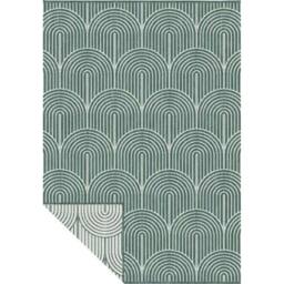THE RUGS Flatweave Indoor Outdoor Reversible Rug Pangli Durable Polypropylene in Green - Size: 200 cm x 290 cm - thumbnail 1