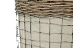 Orsina Set Of 3 Round Laundry Baskets, Willow Laundry Basket, Compact Clothes Hamper, Sturdy Lidded Container in Natural - thumbnail 6