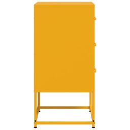 Berkfield Home Bedside Cabinets 2 pcs Mustard Yellow 36x39x78 cm Steel - Size: 36 x 39 x 78 cm - thumbnail 5