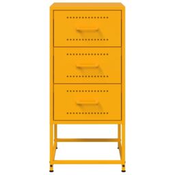 Berkfield Home Bedside Cabinets 2 pcs Mustard Yellow 36x39x78 cm Steel - Size: 36 x 39 x 78 cm - thumbnail 4