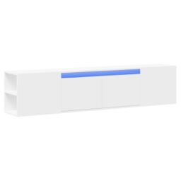 Berkfield Home TV Wall Cabinet with LED White 180x31x39.5 cm - thumbnail 3
