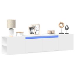 Berkfield Home TV Wall Cabinet with LED White 180x31x39.5 cm - thumbnail 1