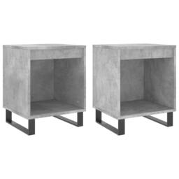 Berkfield Home Bedside Cabinets 2 pcs Concrete Grey 40x35x50 cm Engineered Wood - Size: 40 x 35 x 50 cm - thumbnail 1