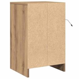 Berkfield Home Stunning Bedside Cabinet with LED Lights Artisan Oak Engineered Wood in Brown - thumbnail 8