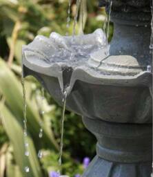 Primrose Regal Three Tier Garden Fountain Water Feature 3 Tiered Cascade 150cm in Light Grey - thumbnail 5