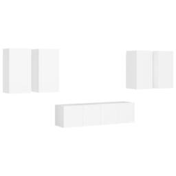 Berkfield Home 6 Piece TV Cabinet Set White Engineered Wood - thumbnail 2