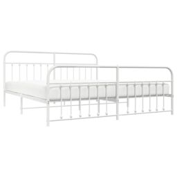 Berkfield Home Metal Bed Frame with Headboard & Footboard White 200x200 cm - thumbnail 3
