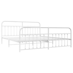Berkfield Home Metal Bed Frame with Headboard & Footboard White 200x200 cm - thumbnail 5