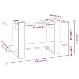 Berkfield Home Book Cabinet Grey Sonoma 100x30x51 cm Engineered Wood - Size: 100 x 30 x 51 cm - thumbnail 6
