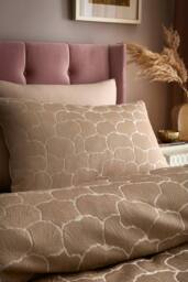 Soiree 'Ginko' Jacquard Woven Duvet Cover Set in Natural - Size: Double - thumbnail 2