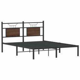 Berkfield Home Bed Frame without Mattress Brown Oak 140x200 cm Engineered Wood - thumbnail 3