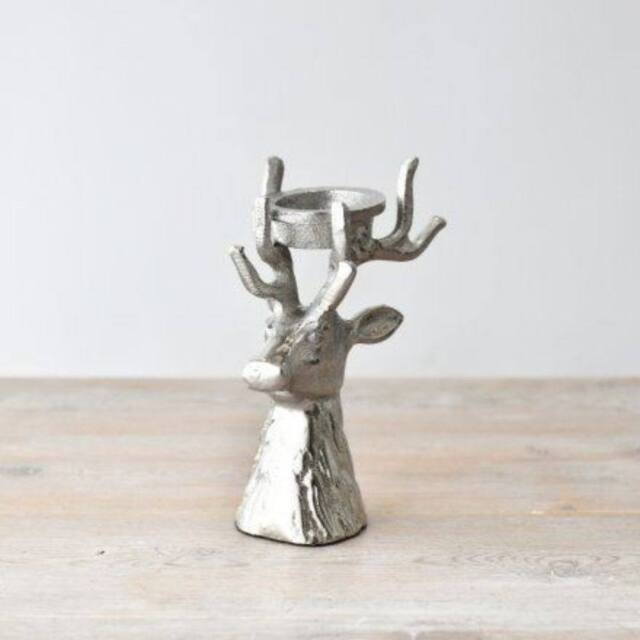 Garden Greatness Aluminium Reindeer Head Tealight Holder - Size: 1 Pack