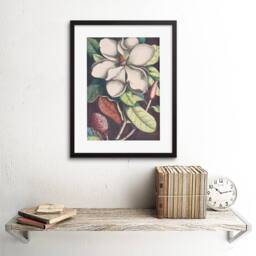 "Artery8 Flower Magnolia Botany Living Room Home Decor 12x16"" Framed Art Print - Size: W12"" x H16""" - thumbnail 2