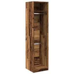 Berkfield Home Wardrobe Old Wood 50x50x200 cm Engineered Wood in Brown - Size: 50 x 50 x 200 cm - thumbnail 2