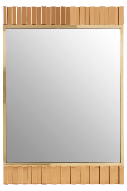 Orsina Accent Mirror With Metallic Gold Fringes, Sleek Luxe-Style Rectangular New Mirror, Modern Wall Mirror - image 1