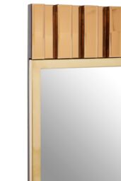 Orsina Accent Mirror With Metallic Gold Fringes, Sleek Luxe-Style Rectangular New Mirror, Modern Wall Mirror - thumbnail 3