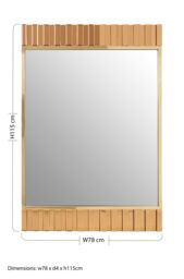 Orsina Accent Mirror With Metallic Gold Fringes, Sleek Luxe-Style Rectangular New Mirror, Modern Wall Mirror - thumbnail 5