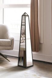 MirrorOutlet Black Metal Edged Mirrored Ornament (100CM X 20CM X 20CM) - Size: 1 Pack - thumbnail 1