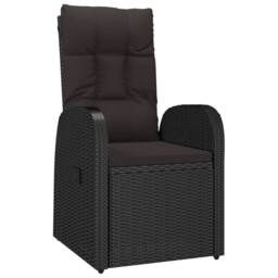 Berkfield Home Beautiful 11 Piece Garden Dining Set with Cushions Black Poly Rattan - thumbnail 1
