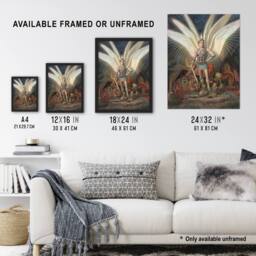 "Artery8 Wasastjerna Archangel Michael Defeating the Dragon Wall Art Print - Size: W12"" x H16""" - thumbnail 3