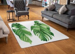 Benjamin Tate Design Twin Botanical Leaves Designer Rug in Natural - Size: Large - thumbnail 2