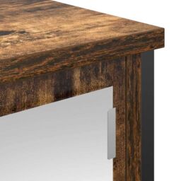 Berkfield Home Bathroom Wall Cabinet with Mirror Smoked Oak 60x21x60 cm in Brown - Size: 60 x 21 x 60 cm - thumbnail 9