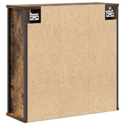 Berkfield Home Bathroom Wall Cabinet with Mirror Smoked Oak 60x21x60 cm in Brown - Size: 60 x 21 x 60 cm - thumbnail 7