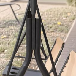 FURNOS 2 Seater Garden Swinging Chair With Pivot Table in Beige - thumbnail 5