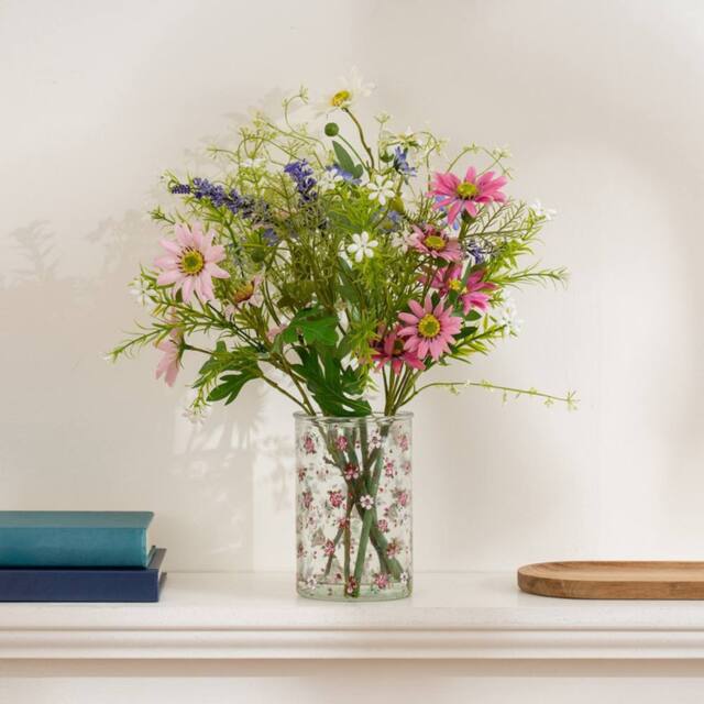Scottish Everlastings Ltd 45cm Meadow Mix Floral in Glass Vase - image 1