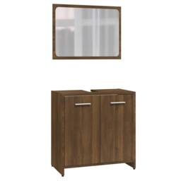 Berkfield Home Durable Bathroom Furniture Set Brown Oak Engineered Wood - thumbnail 3