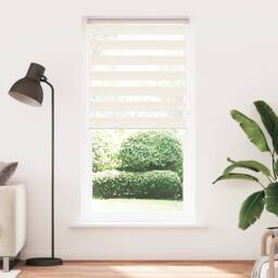 Berkfield Home Zebra Blind Marble Beige 95x230 cm Fabric Width 90.9 cm Polyester - thumbnail 2