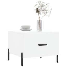 Berkfield Home Coffee Table White 50x50x40 cm Engineered Wood - Size: 50 x 50 x 40 cm - thumbnail 3