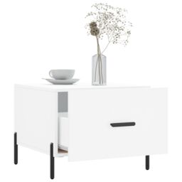 Berkfield Home Coffee Table White 50x50x40 cm Engineered Wood - Size: 50 x 50 x 40 cm - thumbnail 4