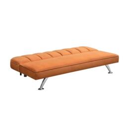 Wyld Haus Malahide Orange Velvet Tufted Sofa Bed Single - thumbnail 4