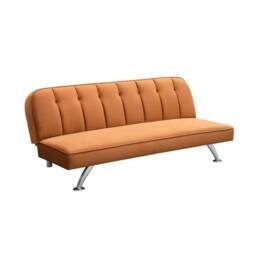 Wyld Haus Malahide Orange Velvet Tufted Sofa Bed Single - thumbnail 3