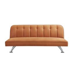 Wyld Haus Malahide Orange Velvet Tufted Sofa Bed Single - thumbnail 2