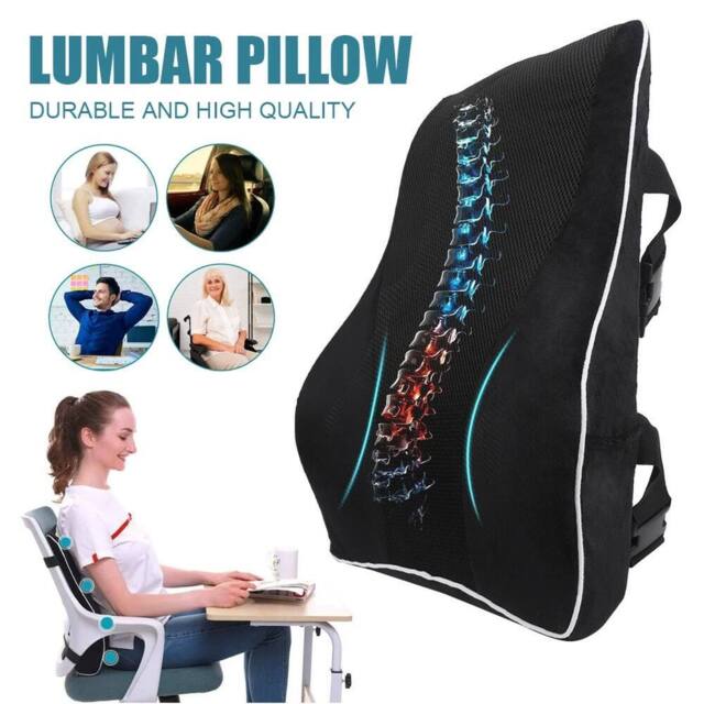 SPETLEK Lumbar Back Support Cushion Memory Foam in Black - Size: 100 cm x 190 cm - image 1