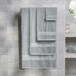 OHS Luxury 100% Cotton Bath Sheet Bathroom Towel in Silver - thumbnail 2