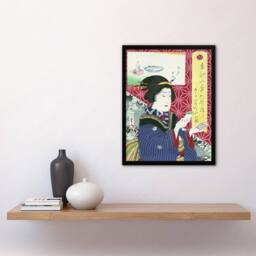Artery8 Toyohara Kunichika Framed Wall Art Print Kogiku In Saruwaka Cho - Size: A4 - thumbnail 2