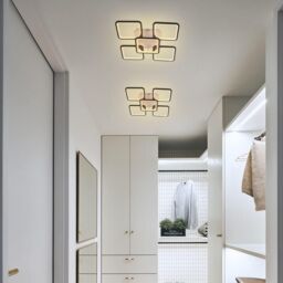 Garwarm Black 70W Acrylic Metal Dimmable 5 Heads Squares LED Ceiling Light with Remote - thumbnail 5