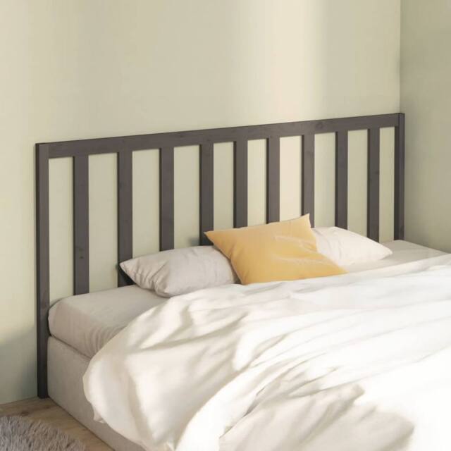Berkfield Home Beautiful Bed Headboard Grey 206x4x100 cm Solid Wood Pine - Size: 206 x 4 x 100 cm - image 1